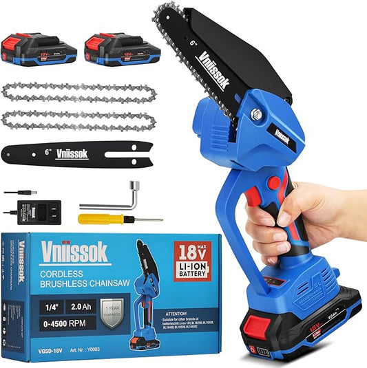 Chainsaw 6 Inch Mini Electric Chain Saw Cordless Battery Powered,Hand Held Saw Pruning Shears Chain for Tree Branches,Courtyard,Household and Garden Gifts for Men Dad Husband Women