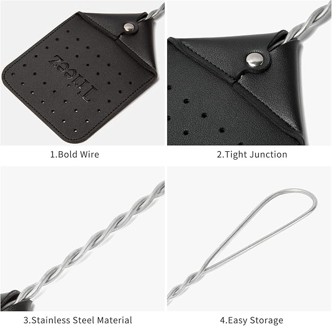 3 Pack Sturdy Leather Fly Swatter - Heavy Duty Flyswatter with Durable Metal Handle, 17.5” Rustic Bug Swatter for Flies, Bees, and More