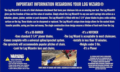 Log Wizard Chainsaw Debarker Tree Bark RemovaL Tool | Universal Debarking Tool for Logs with Case