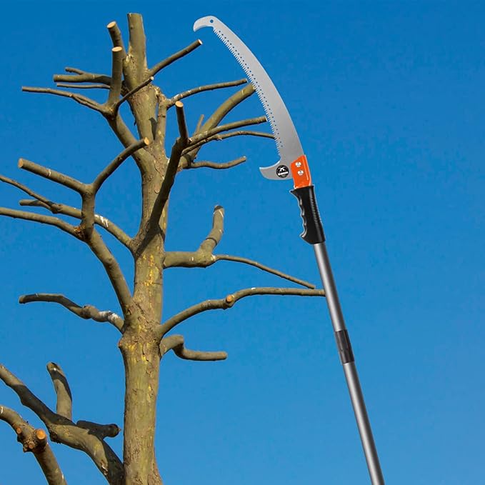 Walensee Pole Saws for Tree Trimming 10FT Lightweight Manual Stainless Steel Extension High Pole Pruning Pole Saw with Blade for Trimmer Branches Pole Cutter Pole Pruner at Forestry Yard Garden Patios