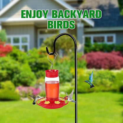 2-Pack Plastic Hummingbird Feeder - 22oz Leakproof Outdoor, 6 Bee-Proof Ports with Ant Moat, Wide Mouth Easy Clean, Hanging Hook for Trees or Decks