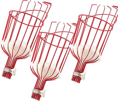 ZOENHOU 3 Pack Twist-On Fruit Picker Basket, Fruit Picker Tool, Fruit Picker Head Basket with Foam Cushion for Picking Fruits, 13 x 5.7 Inch