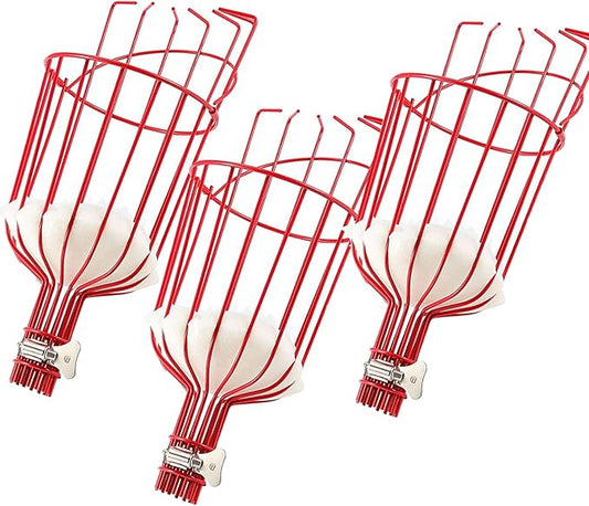 ZOENHOU 3 Pack Twist-On Fruit Picker Basket, Fruit Picker Tool, Fruit Picker Head Basket with Foam Cushion for Picking Fruits, 13 x 5.7 Inch