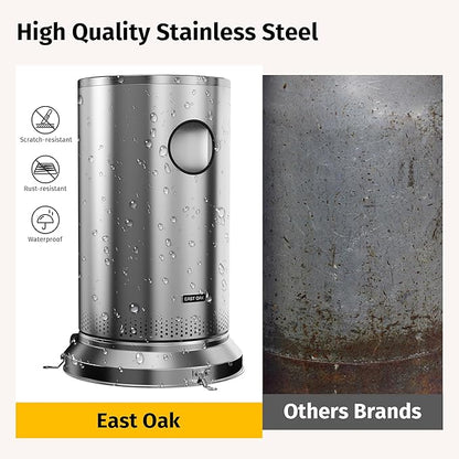 EAST OAK Anti-rust 50,000 BTU Patio Heater for Outdoor Use With Double-Layer Stainless Steel Burner, Round Table Design and Wheels, Outdoor Patio Heater for Home and Commercial, Stainless Steel