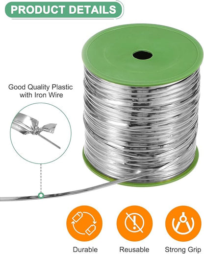 Metal Twist Ties, 350 Yards Metallic Twists Tie Bread Twisty-Ties for Party Decoration/Garden Plant/Gift Wrapping Bag/Cake/Pops Candy/Bakery Bags [Silver]