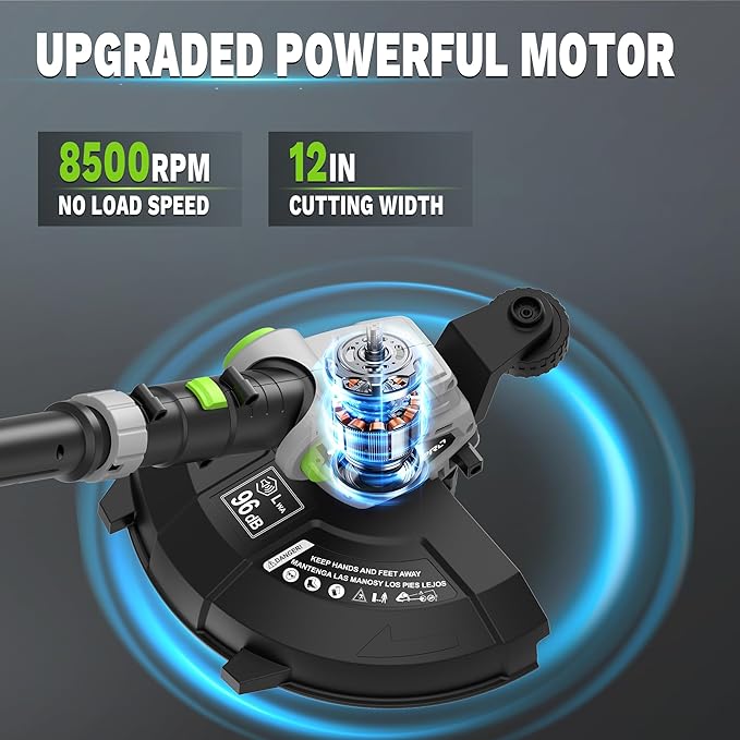 Weed Wacker Cordless 20V 12'' Electric Weed Eater with Auto Line Feed, 2.0Ah Battery and Fast Charger, 6 x Replacement Line, Battery Powered String Trimmer for Lawn Care, GrassTrimmer (AD-ST-001.1)