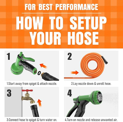 Garden Hose 6 ft x 5/8", NON-EXPANDING Flexible Water Hose, Kink Resistant Lightweight Hybrid Hose, Leakproof Yard Hose with Male to Female Fittings