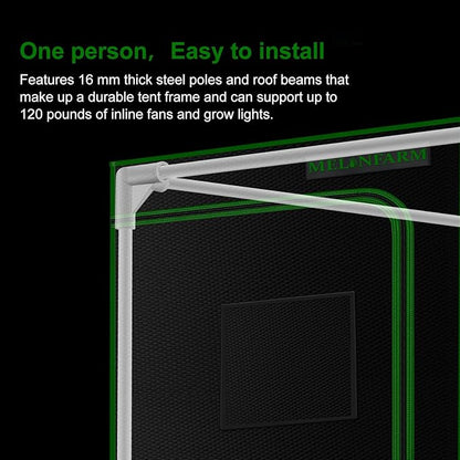 MELONFARM 4x2 Grow Tent, 48"x24"x60'' High Reflective 600D Diamond Mylar Canvas with Observation Window and Floor Tray for Hydroponic Indoor Plant Growing