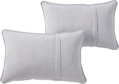 Greendale Home Fashions Sunbrella 21" x 14" Rectangle Outdoor Throw Pillow with Removable Cover (Set of 2), Canvas Granite 2 Count