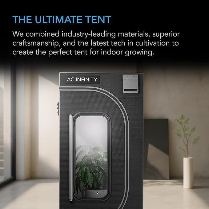 AC Infinity CLOUDLAB 722, Advance Grow Tent 2x2, Thickest 1" Poles, 2000D Mylar Canvas, Lab-Tested Highest Reflectivity, Largest Zipper Window, Controller Mount Plate, 24" x 24" x 72" Indoor Growing