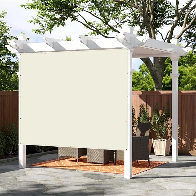 SUNNY GUARD Shade Cloth Custom Size 17x22 FT Sun Shade Screen Fabric Shade Cover Tarp with Grommets for Pergola Backyard Garden, Butter Cream(We Customized)
