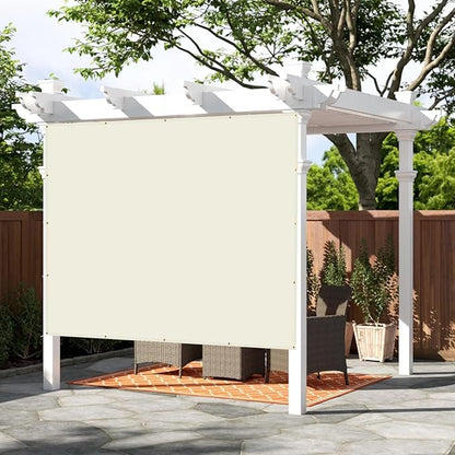SUNNY GUARD Shade Cloth 6x10 FT Sun Shade Screen Fabric HC-005 Shade Cover Tarp with Grommets for Pergola Backyard Garden, Butter Cream