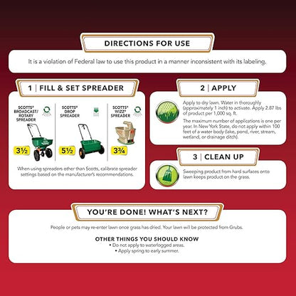 Scotts GrubEx1 Season Long Grub Killer - Kills and Prevents for Up to 4 Months, Treats 10,000 sq. ft. (2-Pack)