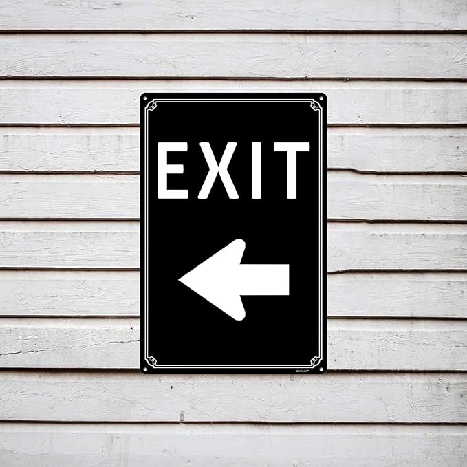 12x16"Exit Sign with Right Arrow - High-Intensity Aluminum Parking Lot Sign, Weatherproof & Fade-Resistant, Ideal for Outdoor & Indoor Use - Curbside Sign