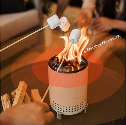 Solo Stove Mesa, 5.1 Inch Tabletop Fire Pit with Stand - Smokeless, Stainless Steel Fire Pit for Camping, Outdoor & Patio- Wood Burning or Pellet Fueled Portable Bonfire, 1.4lbs, Ash