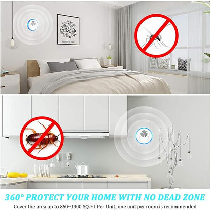 Ultrasonic Pest Repeller Indoor Plug in for Rodent Control, Mosquito Repellent, Cockroach Killer, Spider Deterrent, Electronic Mice Repellent (4, White)