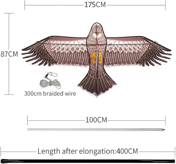 eyijklzo Bird Scarer Flying Kite Crops Farm Flying Bird Hawk Flying Kite