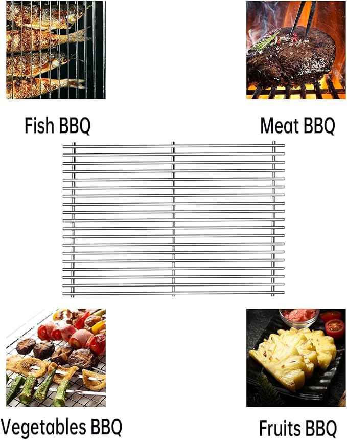 Kalomo Grill Grates Flavorizer Bars Parts for Weber Genesis II E-310, S-310, E-315, E-330, E-335, S-335, LX S-340, E-340, 66802, 66795 18”Porcelain Steel Grids BBQ Gas Grill Replacement Parts