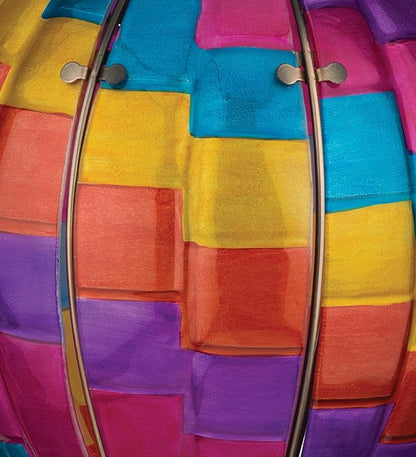 Regal Art & Gift Hot Air Balloon Solar Lantern – Hanging Solar-Powered LED Lights, Waterproof Portable Decorative Outdoor Lamp Made of Metal & Glass for Garden, Patios & Pathway – Stripe(X-Large)