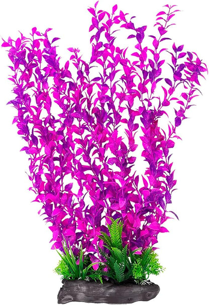Hamiledyi Aquarium Plastic Plants Aquarium Decor Artificial Fish Tank Plants,Tall Fish Tank Decorations, Extra Large Aquarium Plant 20.4-inch Tall,1PCS