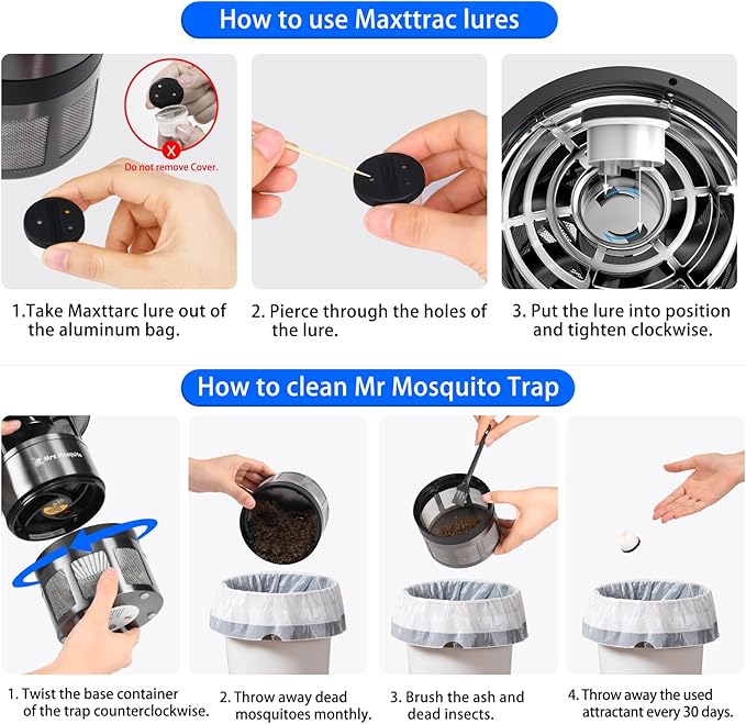 MM400 Trap + MAXTTRAC Lure: Premium Quality snags Mosquitoes, gnats, midges Across ½ Acre—3-Year Guarantee, Lures Blood-Suckers efficiently