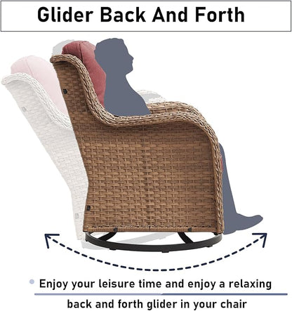 Swivel Rocker Patio Chairs：Patio Swivel Rocker Chairs Set of 2, Outdoor Swivel Rocker Patio Chairs