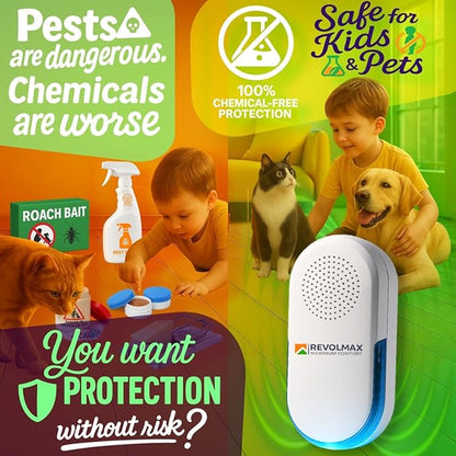 COR-E29, Ultrasonic Pest Control Repeller - Electronic & Ultrasound, Indoor Plug-in Repellent - Get rid of - Rodents, Mice, Squirrels, Bats, Insects, Bed Bugs, Ants, Fleas, Spiders, Roaches (3 Pack)