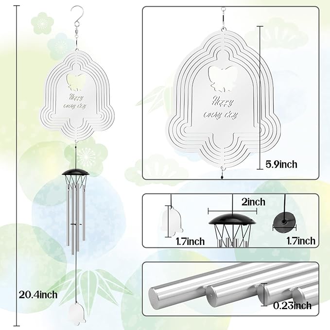 Wind Chimes with Bells Wind Spinner, Outdoor Garden Decor Wind Spinner, Gifts for Women, Mom, Retirement, Teacher, Parents Birthday, Memorial Gift for Garden Porch Patio Home Decor