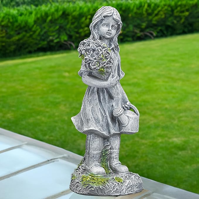 12.5” Solar Angel Fairy Night Garden Light Statue, Outdoor Lawn Decor, LED Yard Art, Patio Accent, Landscape Path Light, Waterproof, Unique Gift, Solar Powered Statue, Enchanting Sculpture