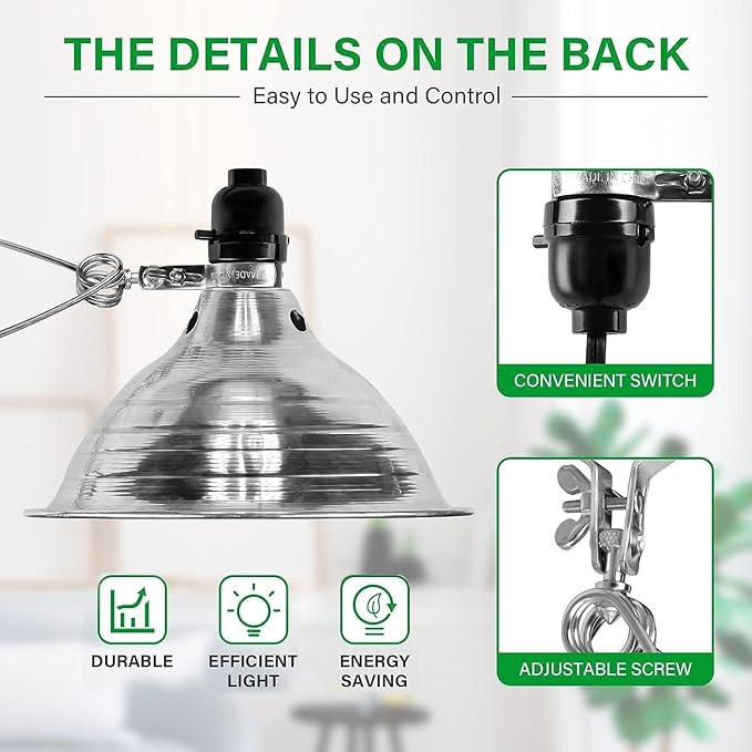 Simple Deluxe Clamp Lamp Light 150 Watt with 8.5 Inch Aluminum Reflector (no Bulb Included), 6 Feet Cord, 6 Pack, Black