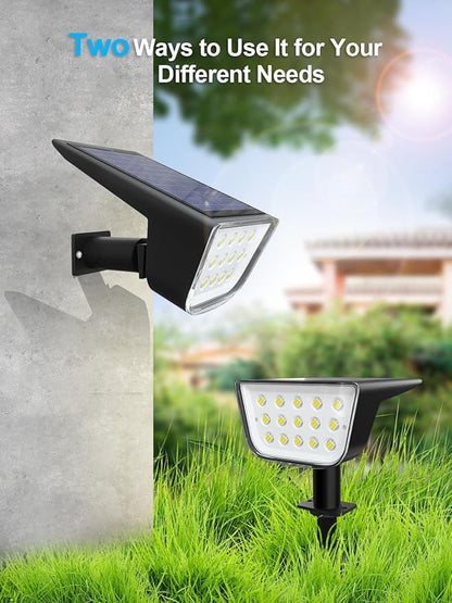 Solar Spot Lights Outdoor, Ultra Bright Solar Garden Lights Cool White, IP68 Waterproof Landscape Spotlights, 800LM 6500K for Yard Garden Wall Driveway, 8 Pack