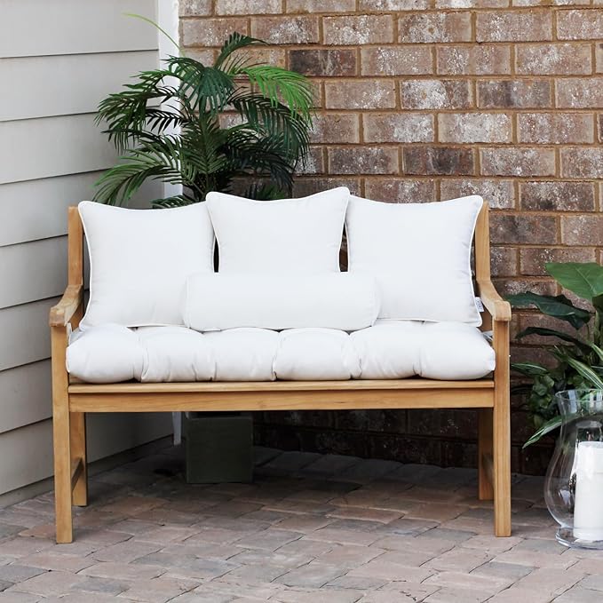 RSH DECOR: 6-Pack Red White & Blue Pillow Set | All-Weather Spun Fabric | Water & Fade-Resistant | Outdoor Pillows Lumbar, Square, & Neck Roll | Red, White, Navy Blue & White Stripe