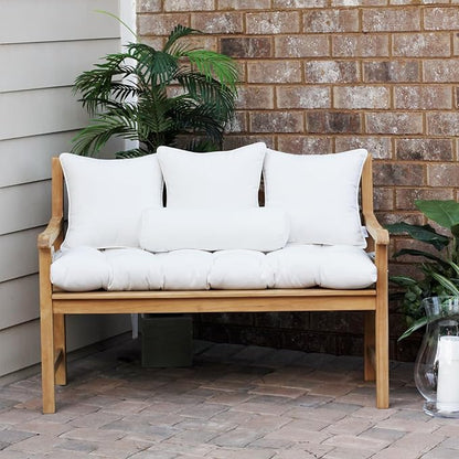 RSH DECOR: 6-Pack Red White & Blue Pillow Set | All-Weather Spun Fabric | Water & Fade-Resistant | Outdoor Pillows Lumbar, Square, & Neck Roll | Red, White, Navy Blue & White Stripe