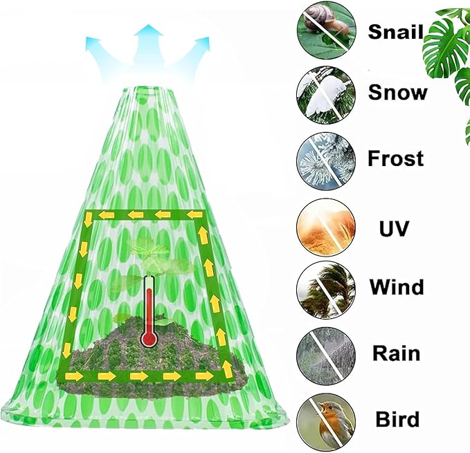 Garden Cloches for Plants, 20 Pack Plant Covers Reusable Plant Bell Cover Protects Plants from Birds, Frost,Snails Etc.