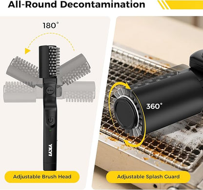 Electric Rotary Grill Brush for Outdoor Grill, 3-Speed Power Control, 304 Stainless Steel BBQ Grill Brush with No Bristle Shedding, 90 Mins Extended Runtime Grill Cleaning Brush