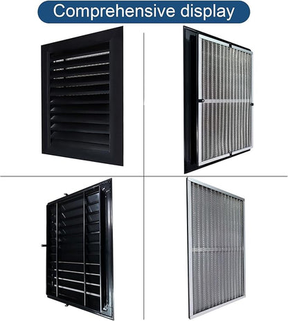 12"x18"Gable Vent - Removable Filter Screen Design, Perfect for Attic Vents and Sheds，Wall,Door, and Shipping Container,Vent Opening 10"x16", Optimal Roof Ventilatio