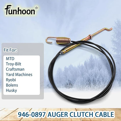 946-0897 Auger Clutch Cable for MTD, Yard Machine, Troy-Bilt, Cub Cadet, Craftsman Snow Blowers Replaces 946-0897A 746-0897 746-0897A