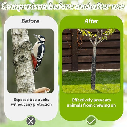 4 PCS Tree Trunk Protector, 16 Size Tree Protectors, Diameter Multiple Dimensions, Spiral Trunk Covers Protect The Bark from Deer and Rodents (Black)