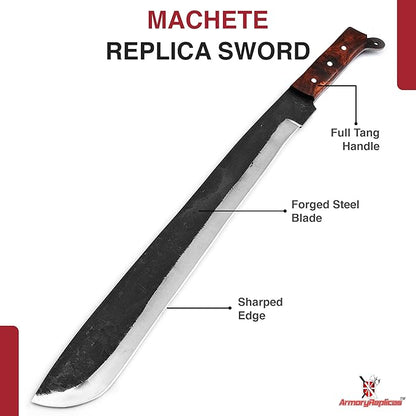 Voorhees Extra Long Carbon Steel Full Tang Outdoor Bush Machete Sheath Included