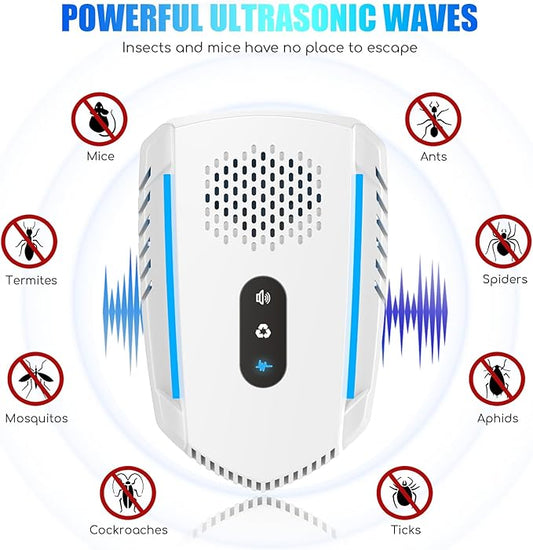 6 Packs Upgraded Ultrasonic Pest Repellent Indoor Insect Repeller, Mouse Repellent Ultrasonic Plug in, Pest Control with 3 Mode Switching, Repellent Rodent,Mice,Rat,Roach,Spider,Ant