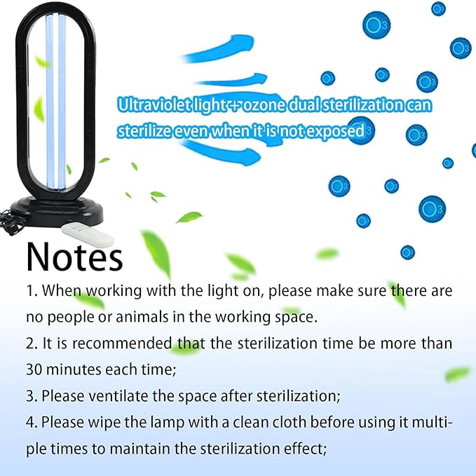 2025 New UV Light - Uv Lamp for Bedbugs, Uv Bed Bugs, UV Lamp with 4- Speed Timing and Remote Control (White)