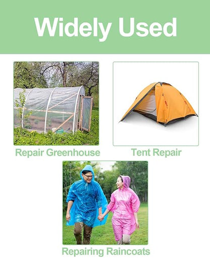 vensovo Greenhouse Covering Plastic Repair Tape - Heavy Duty Garden Green House Sheeting, Plastic Polyethylene Film Repair Tape (6"×164')