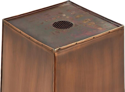 H Potter Tall Square Planter Stainless Steel with Antique Copper Finish Indoor and Outdoor Garden Pot Plant Box Holder for Succulent Flowers 36.5 Inches in Height