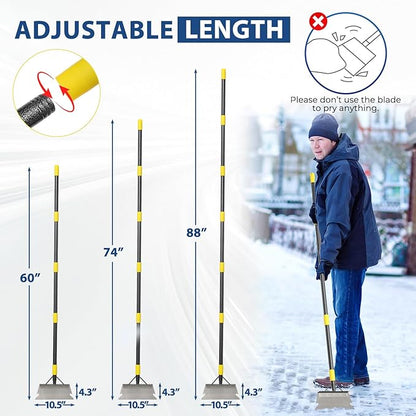 Garden Flat Scraper, 60" Multifunctional Cleaning Shovel, Heavy Duty Manual Weeder Metal Floor Scraper Garden Tool for Scraping, Ice Remove, Lawn Digging, Weeding, Edging