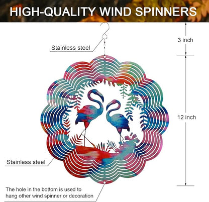 SPRING SONG Flamingo Wind Spinner for Yard and Garden Stainless Steel Bird Spinner Indoor and Outdoor Hanging Decor Crafts Ornament Gifts Kinetic Art Yard Garden Hanging Wind Spinner