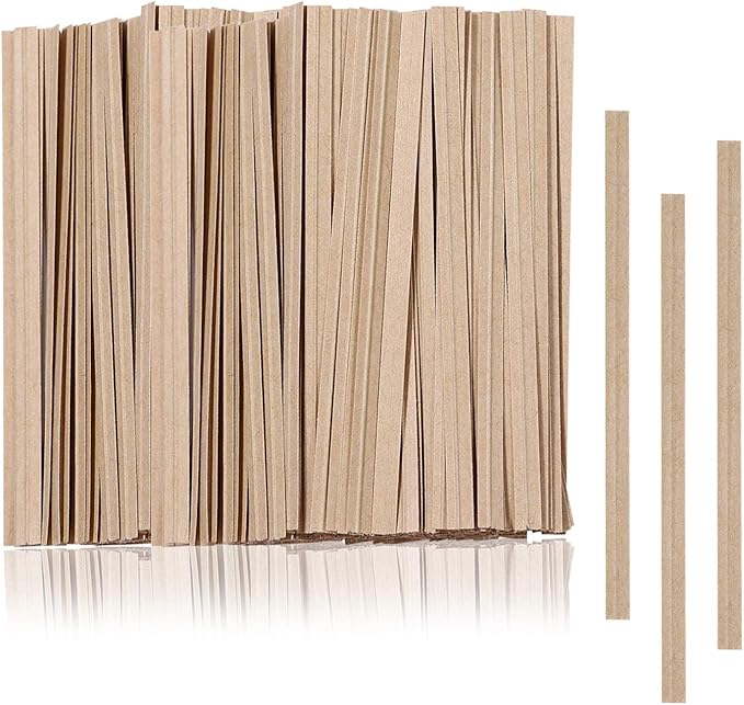 1000 Pcs 6" Twist Ties, Kraft Paper Twist Ties Plant Ties Cable Ties Reusable Bread Ties for Party Cello Candy Coffee Treat Bags Cake Pops (6")