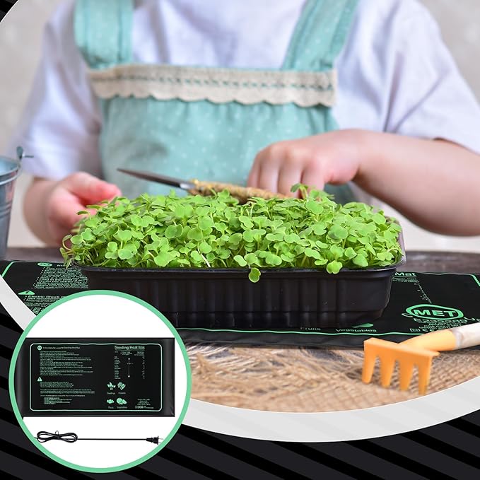 ROCEEI 16 Pack Durable Seedling Heat Mat 10 x 20.75 Waterproof Plant Heating Pad Warm Hydroponic Grow Mat for Greenhouse Grow Seed Starting Plant Germination