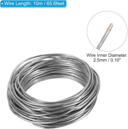 PATIKIL 2.5mm Bonsai Training Wire, Floral Wire Stems Anodized Aluminum Tree Wire 32.8 Feet Total for Gardening Branch Fixing, Silver Tone