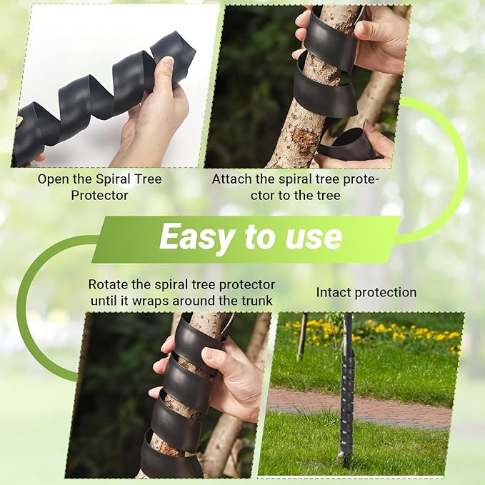 6 PCS Tree Trunk Protector, 16 Size Tree Protectors, Diameter Multiple Dimensions, Spiral Trunk Covers Protect The Bark from Deer and Rodents