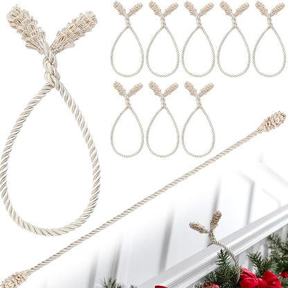 Shappy 24 Pieces Christmas Garland Banister Ties Christmas Decorative Reusable and Flexible Twist Ties for Garland, Banister Home Decoration (Ivory)